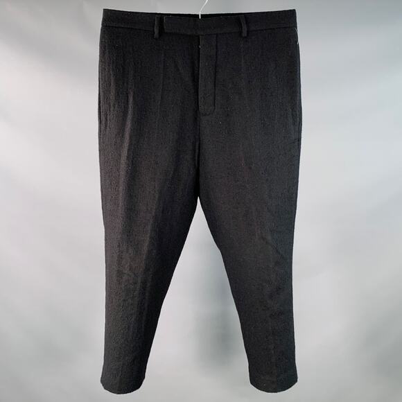 RICK OWENS Size 36 Black Wool Twill Drop Crotch Tapered Casual Pants - Picture 1 of 6